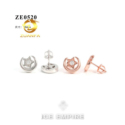 Iced Out 925 Silver Moissanite Earrings