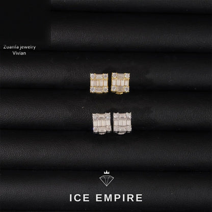 Iced Out Rose Gold Plated Moissanite Earrings