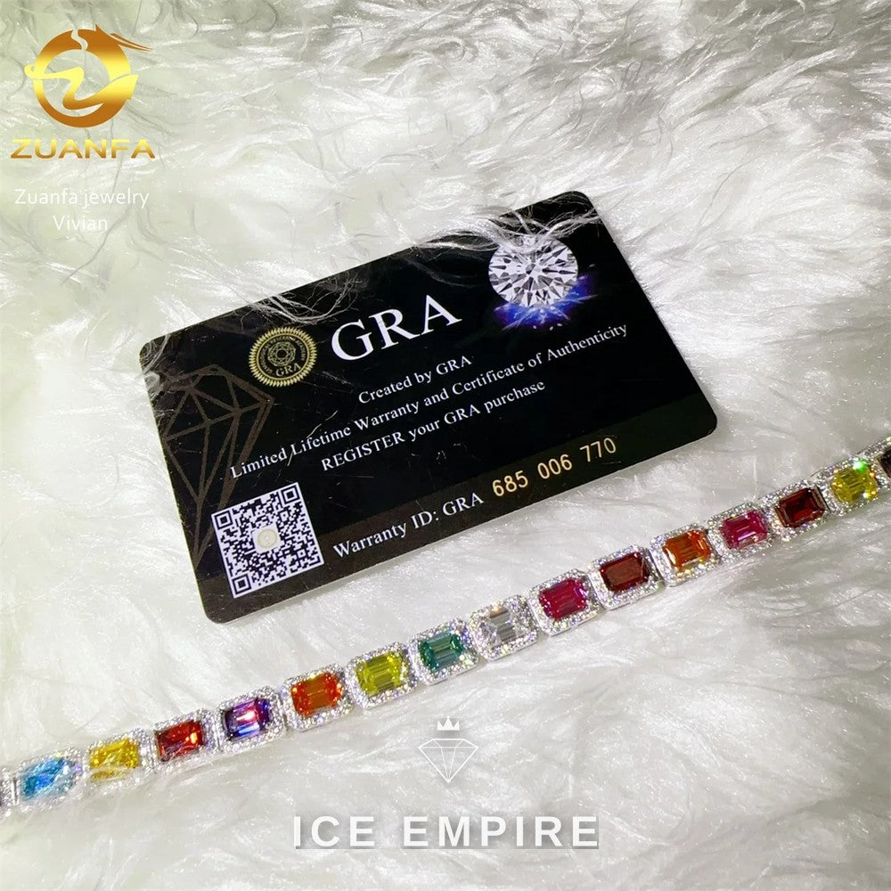 Iced Out 925 Silver Moissanite Cuban Chain