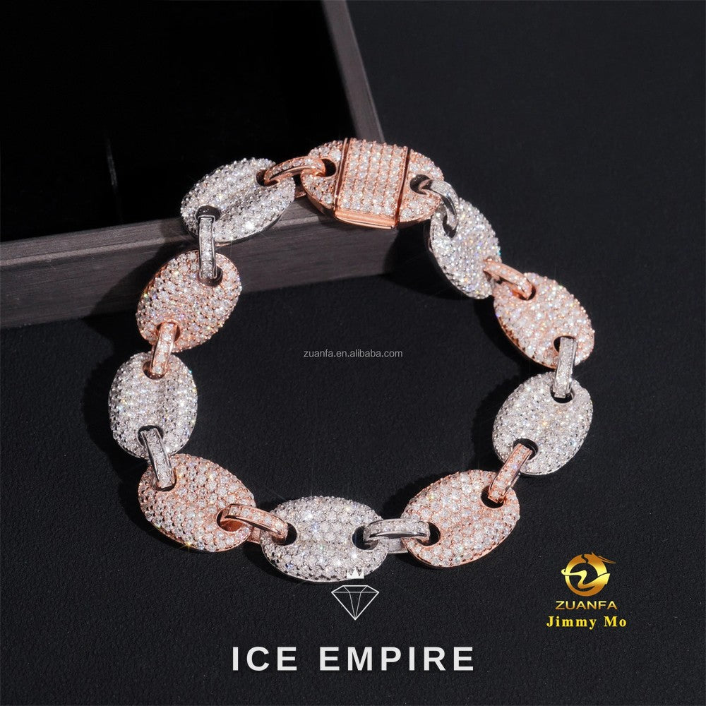 Iced Out 925 Silver Moissanite Cuban Chain