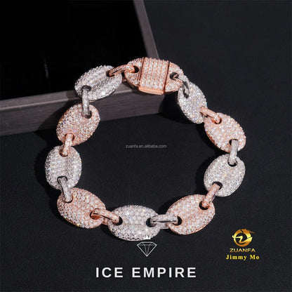 Iced Out 925 Silver Moissanite Cuban Chain