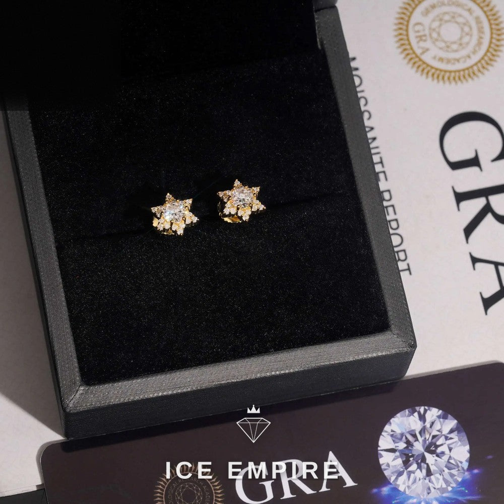 Iced Out Rose Gold Plated Moissanite Earrings