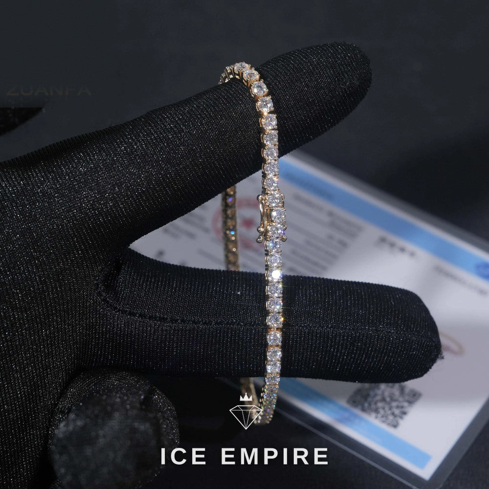 Iced Out 9K Gold Lab Grown Diamond Tennis Chain