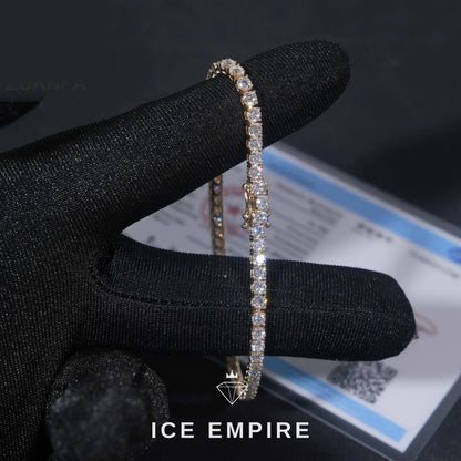 Iced Out 9K Gold Lab Grown Diamond Tennis Chain