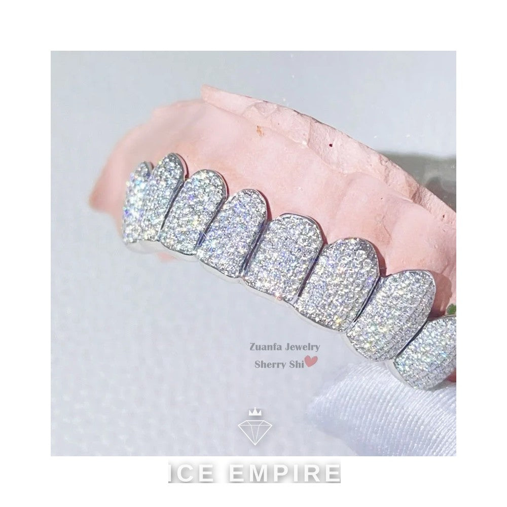 Iced Out 925 Silver Moissanite Grillz