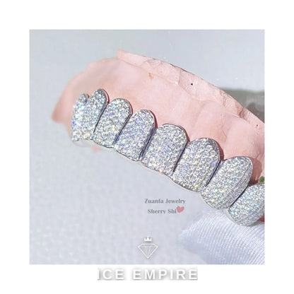 Iced Out 925 Silver Moissanite Grillz