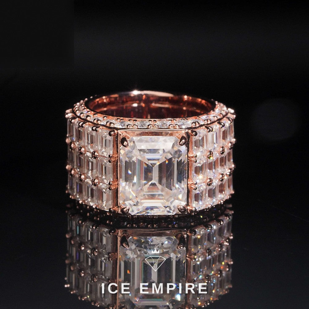Iced Out 925 Silver Moissanite Ring