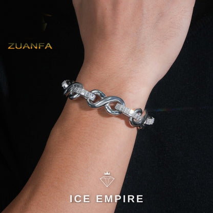 Iced Out Baguette 925 Silver Moissanite Cuban Chain