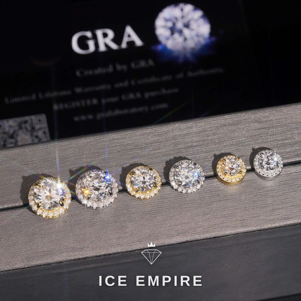 Iced Out 925 Silver Moissanite Earrings