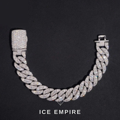Iced Out 925 Silver Moissanite Cuban Chain
