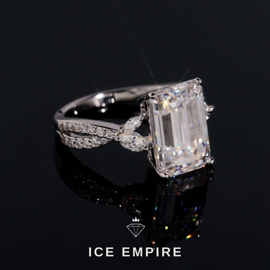 Iced Out 18K Gold Moissanite Wedding Band