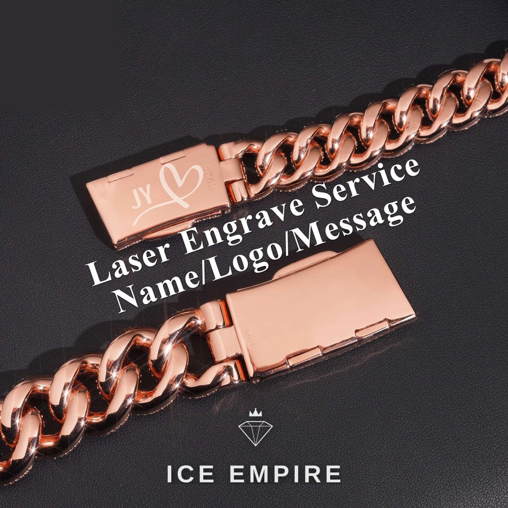 Iced Out Rose Gold Plated Moissanite Cuban Chain