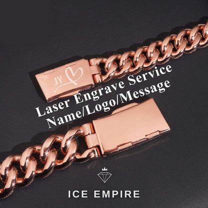 Iced Out Rose Gold Plated Moissanite Cuban Chain