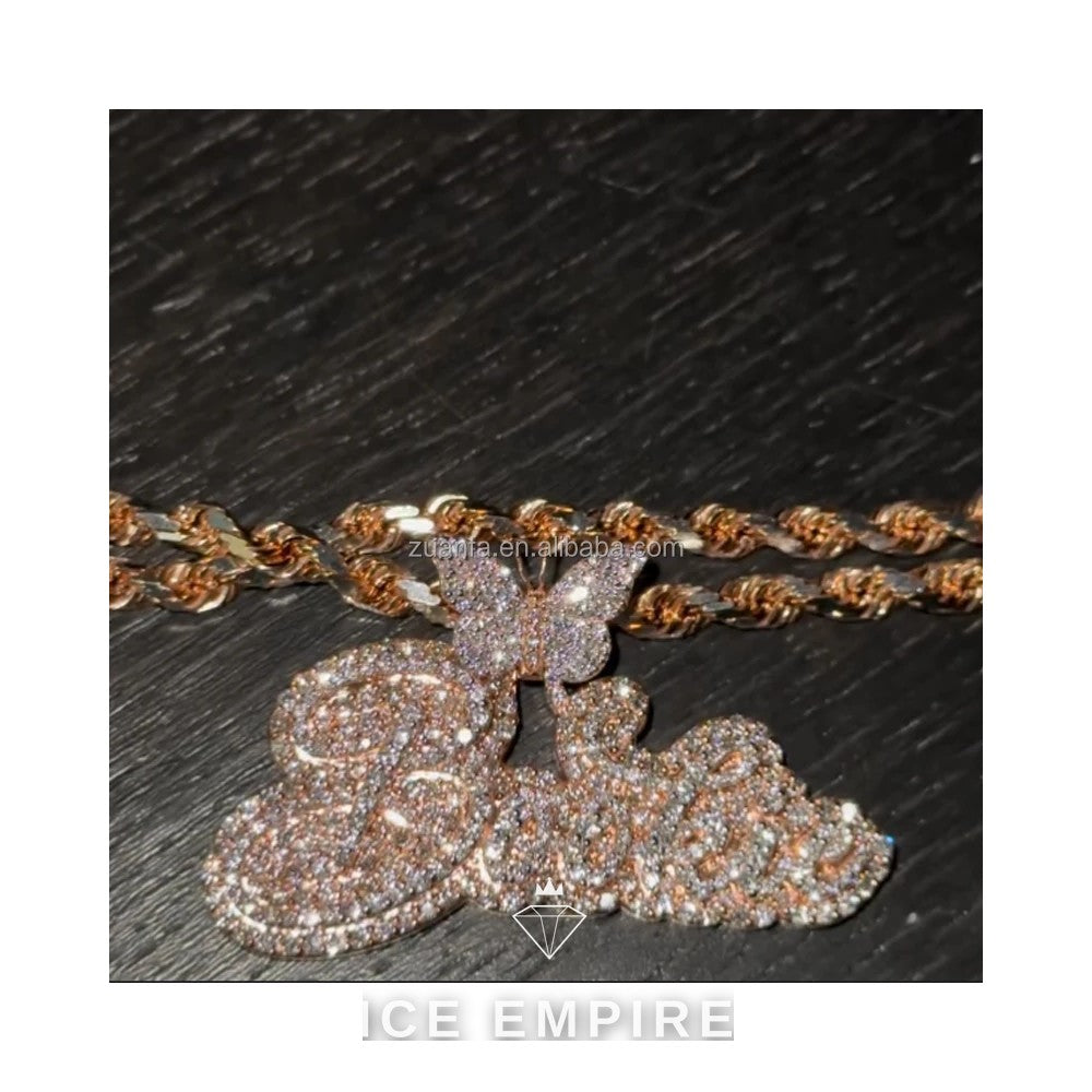 Iced Out Gold Plated Moissanite Pendant