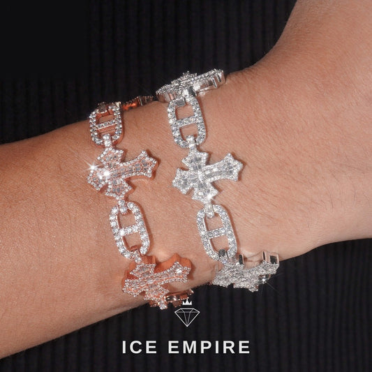 Iced Out Baguette 925 Silver Moissanite Cuban Chain