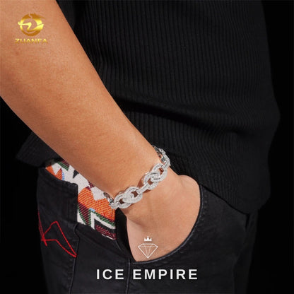 Iced Out Baguette Rose Gold Plated Moissanite Cuban Chain