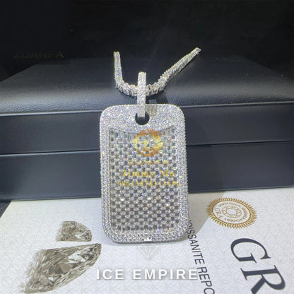 Iced Out Baguette 925 Silver Pendant