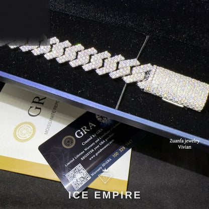 Iced Out Rose Gold Plated Moissanite Cuban Chain