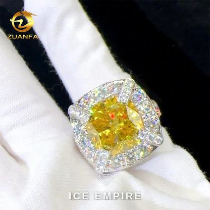 Iced Out 925 Silver Moissanite Ring