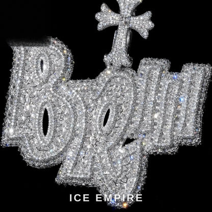 Iced Out Cross 925 Silver Moissanite Pendant