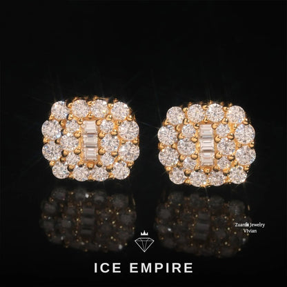 Iced Out 925 Silver Moissanite Earrings