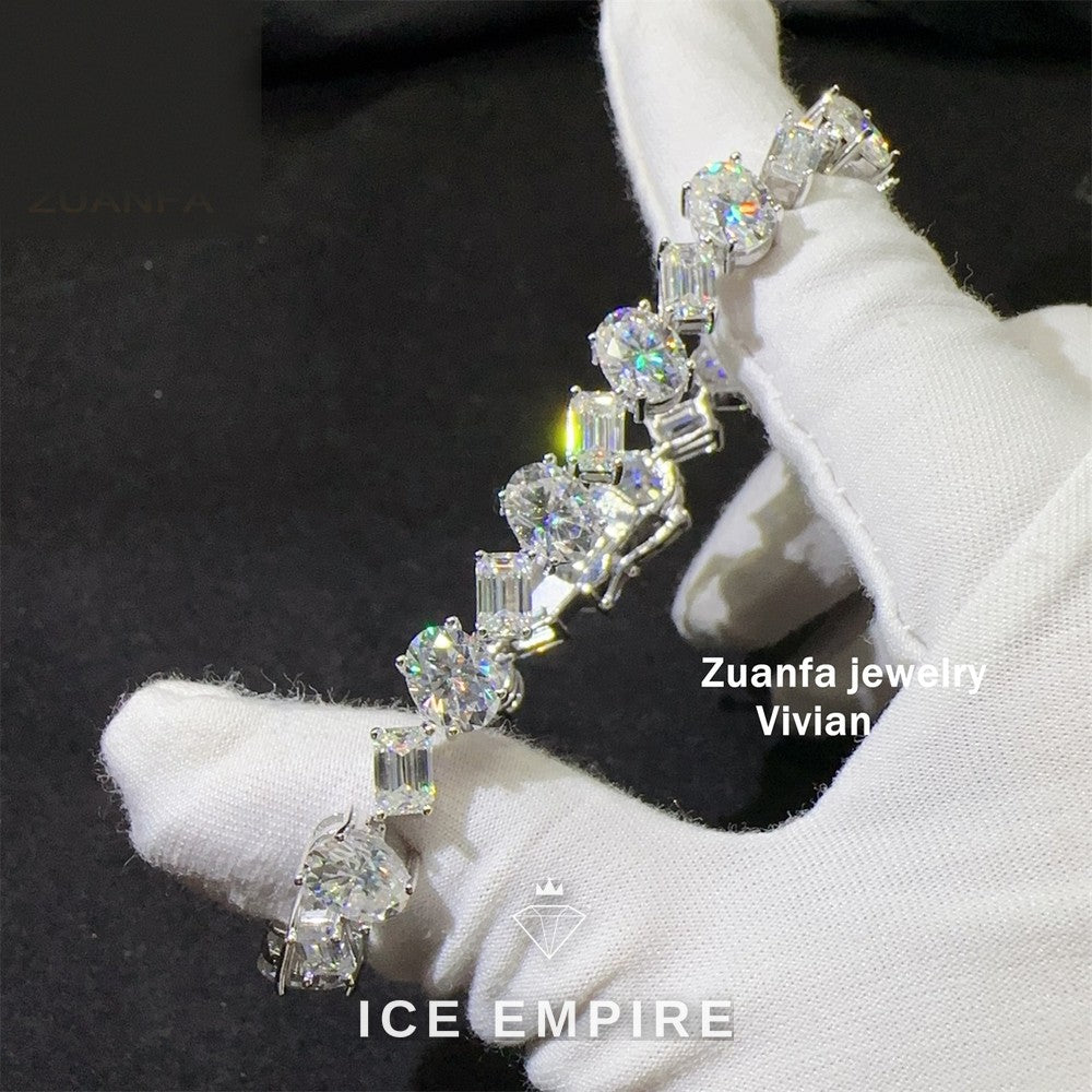 Iced Out Rose Gold Plated Moissanite Tennis Chain