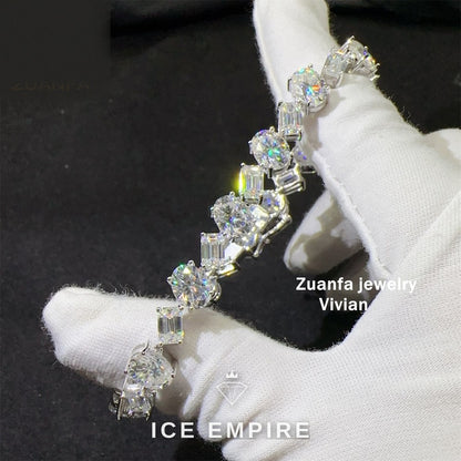 Iced Out Rose Gold Plated Moissanite Tennis Chain