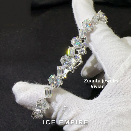 Iced Out Rose Gold Plated Moissanite Tennis Chain