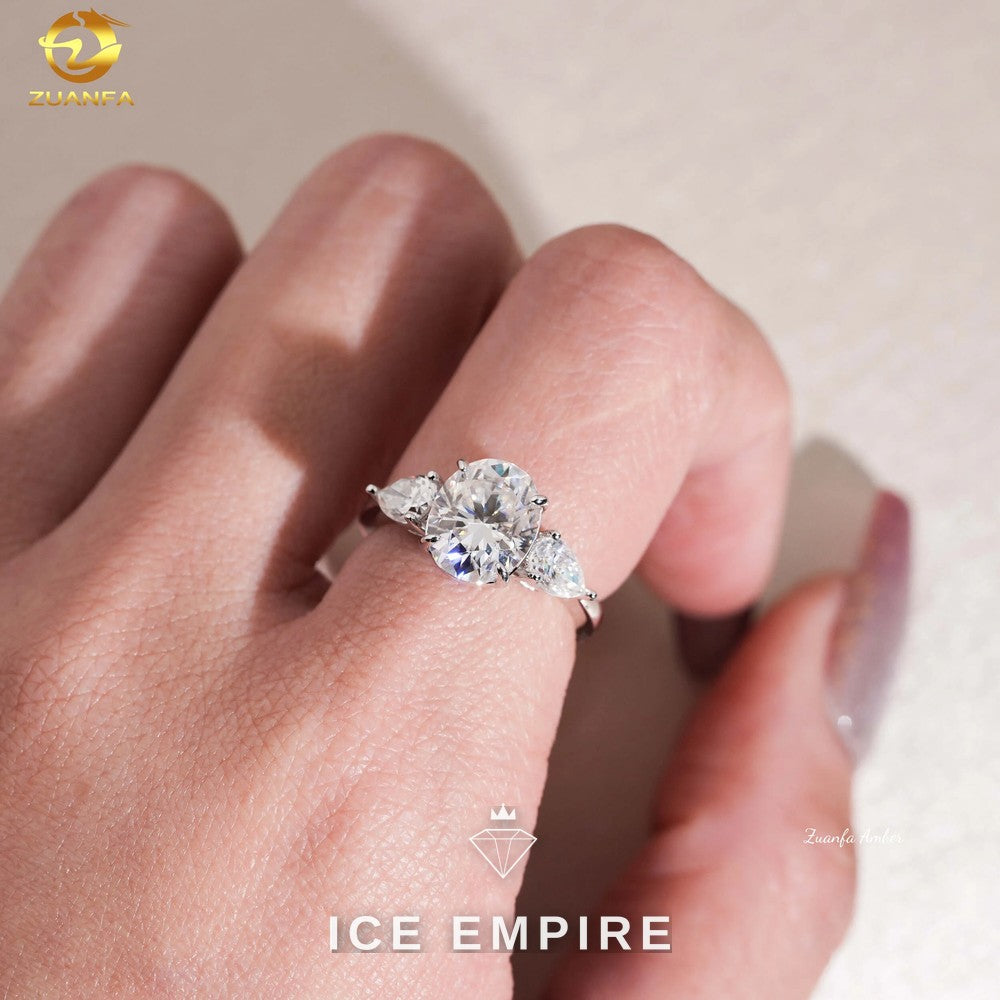 Iced Out Gold Plated Moissanite Wedding Band