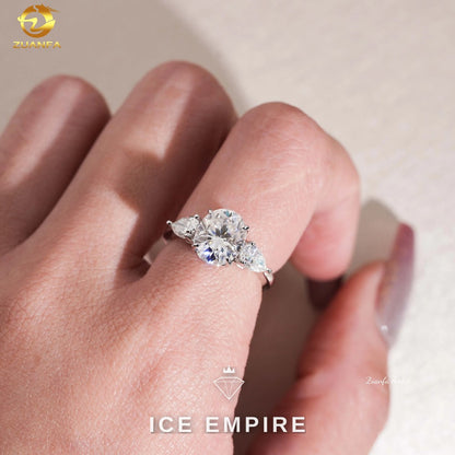 Iced Out Gold Plated Moissanite Wedding Band