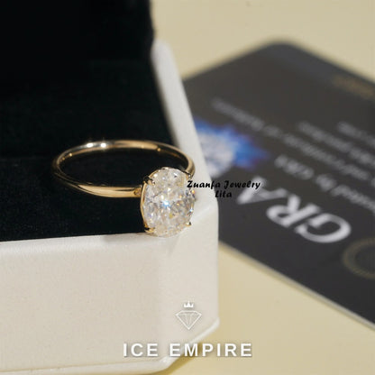 Iced Out Rose Gold Plated Moissanite Engagement Ring