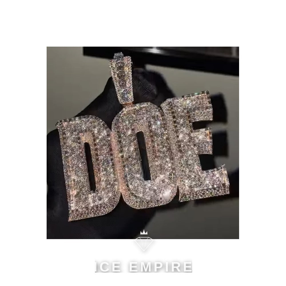 Iced Out Rose Gold Plated Moissanite Pendant