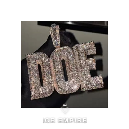 Iced Out Rose Gold Plated Moissanite Pendant