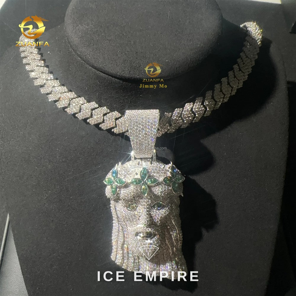 Iced Out 925 Silver Moissanite Cuban Chain