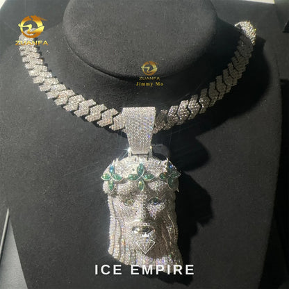 Iced Out 925 Silver Moissanite Cuban Chain