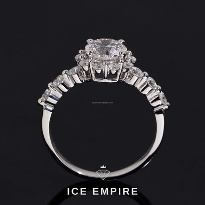 Iced Out Gold Plated Lab Grown Diamond Engagement Ring