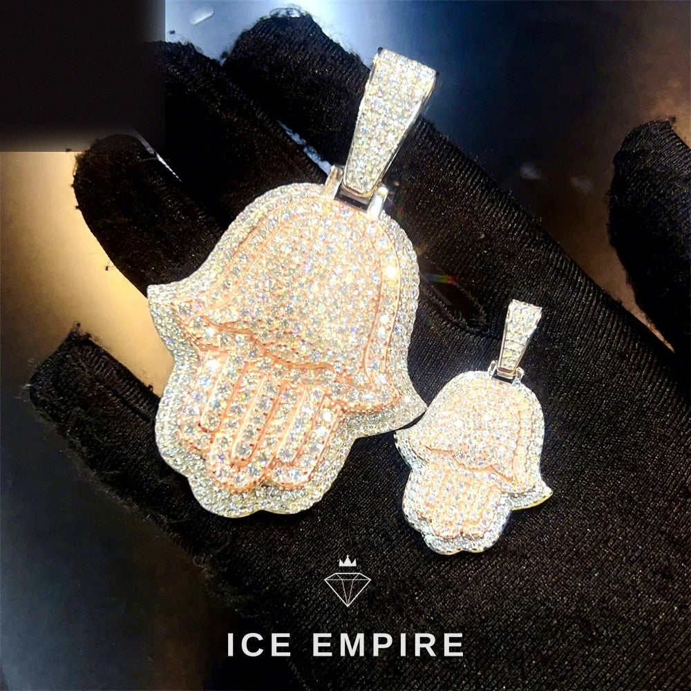 Iced Out Rose Gold Plated Moissanite Pendant