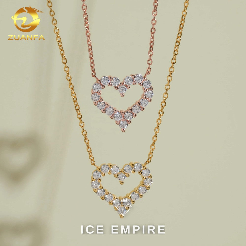 Iced Out Heart 925 Silver Moissanite Pendant