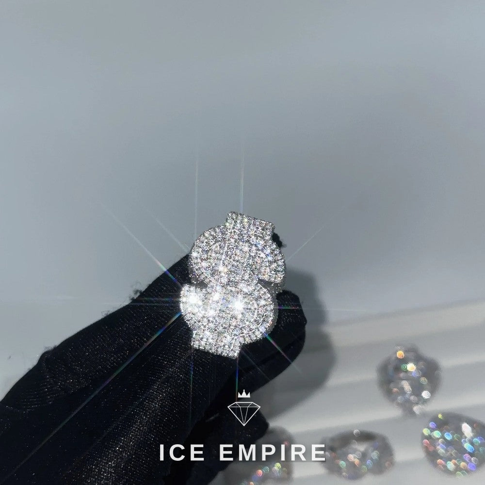 Iced Out Heart 925 Silver Moissanite Ring
