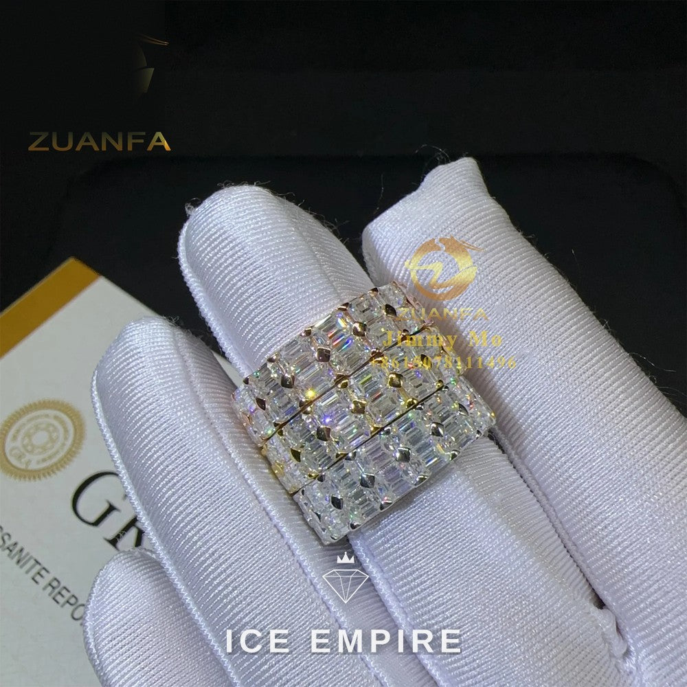 Iced Out 925 Silver Moissanite Ring