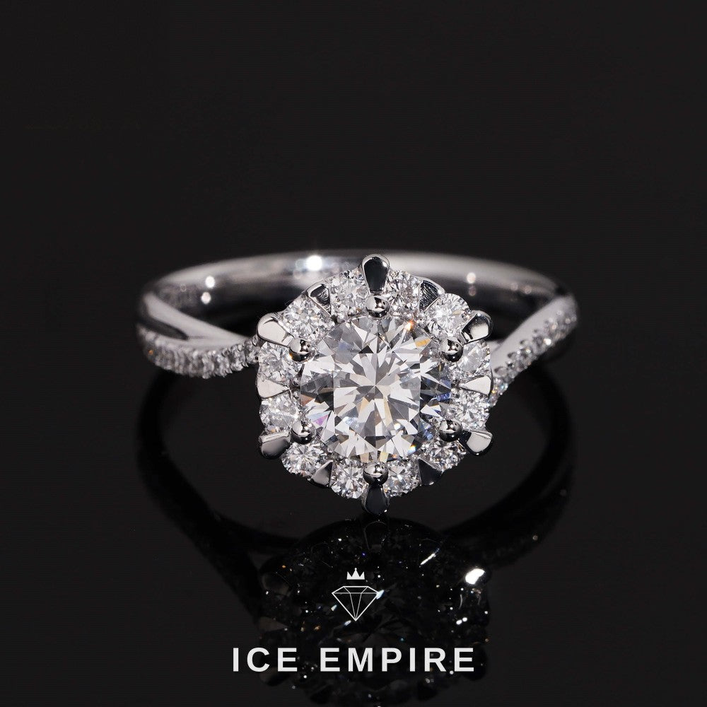 Iced Out 925 Silver Lab Grown Diamond Wedding Band