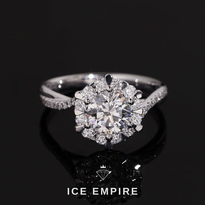 Iced Out 925 Silver Lab Grown Diamond Wedding Band