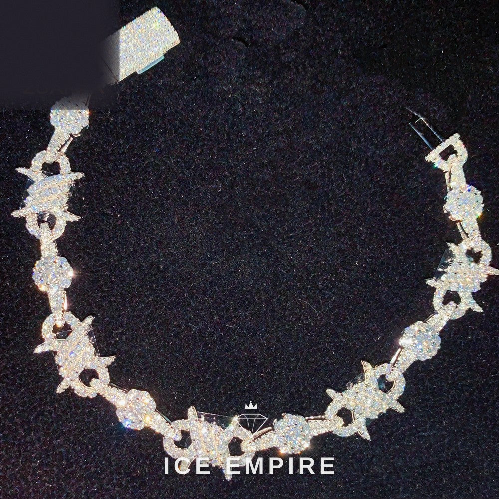 Iced Out 925 Silver Moissanite Cuban Chain