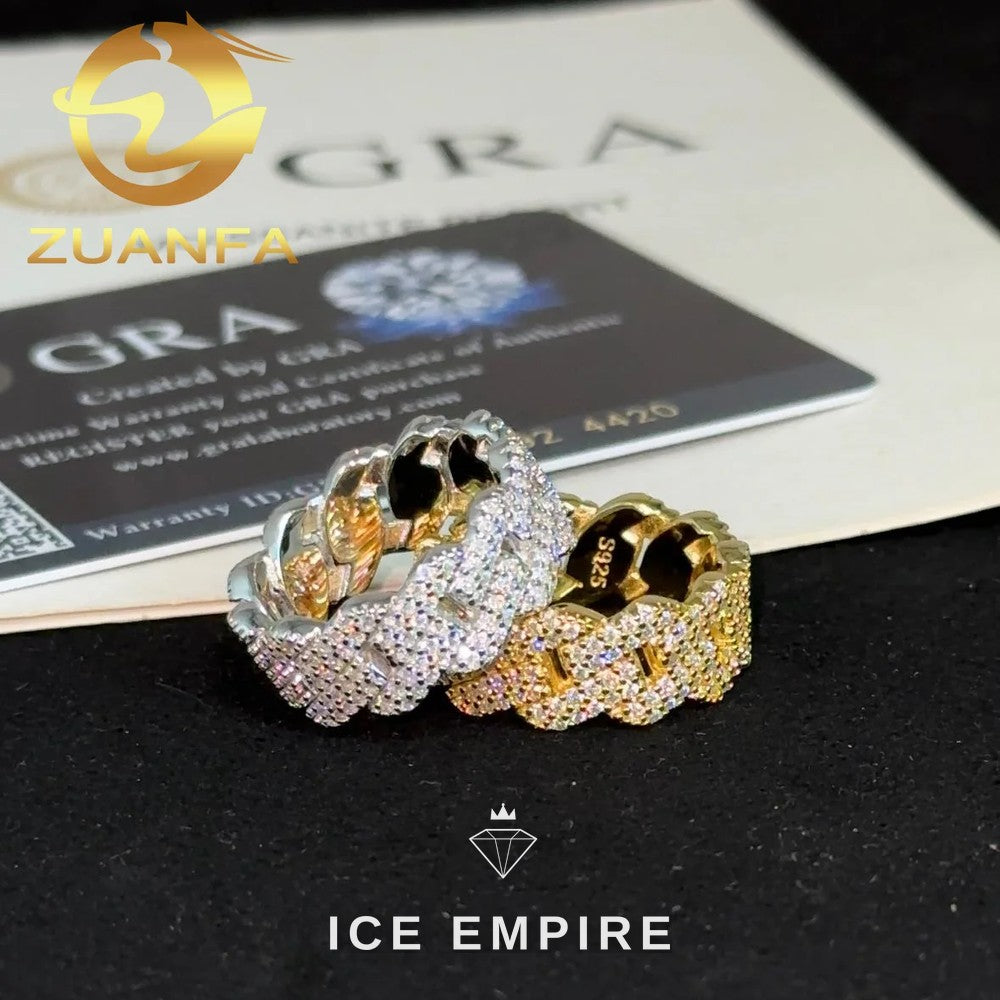 Iced Out 925 Silver Moissanite Cuban Chain