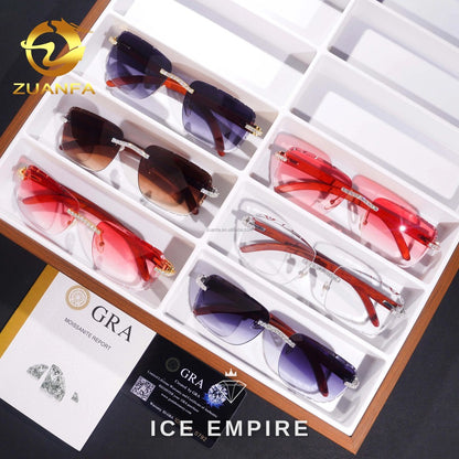 Iced Out 925 Silver Moissanite Glasses