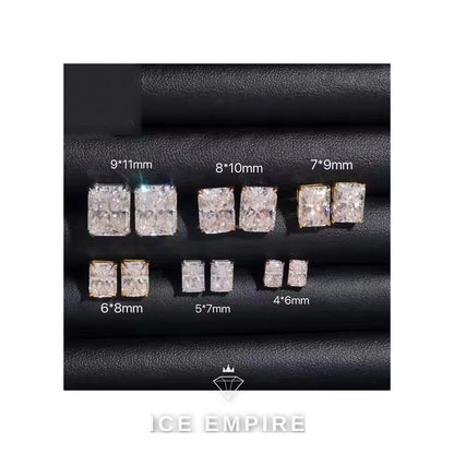 Iced Out 925 Silver Moissanite Stud Earrings