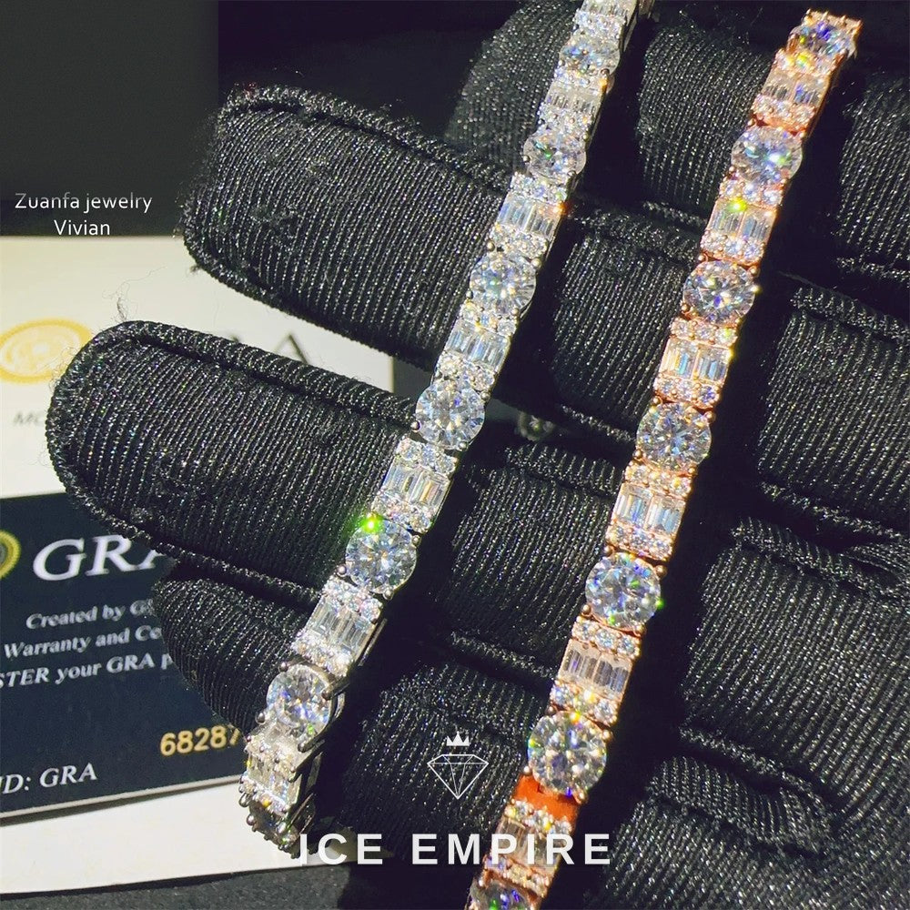 Iced Out 925 Silver Moissanite Tennis Chain