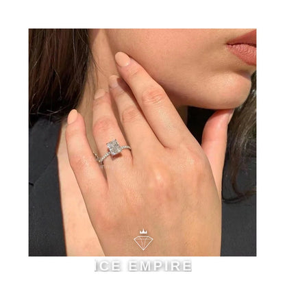 Iced Out 14K Gold Moissanite Engagement Ring