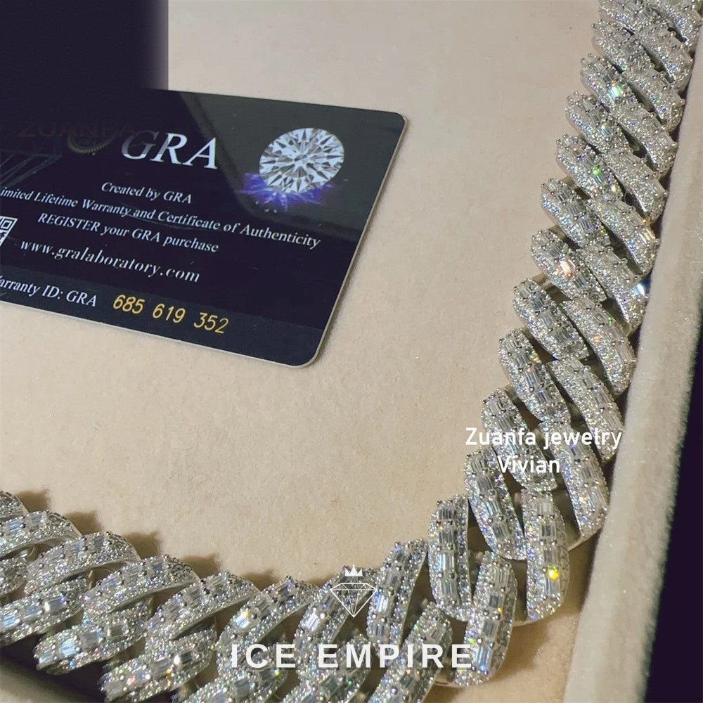 Iced Out Rose Gold Plated Moissanite Cuban Chain