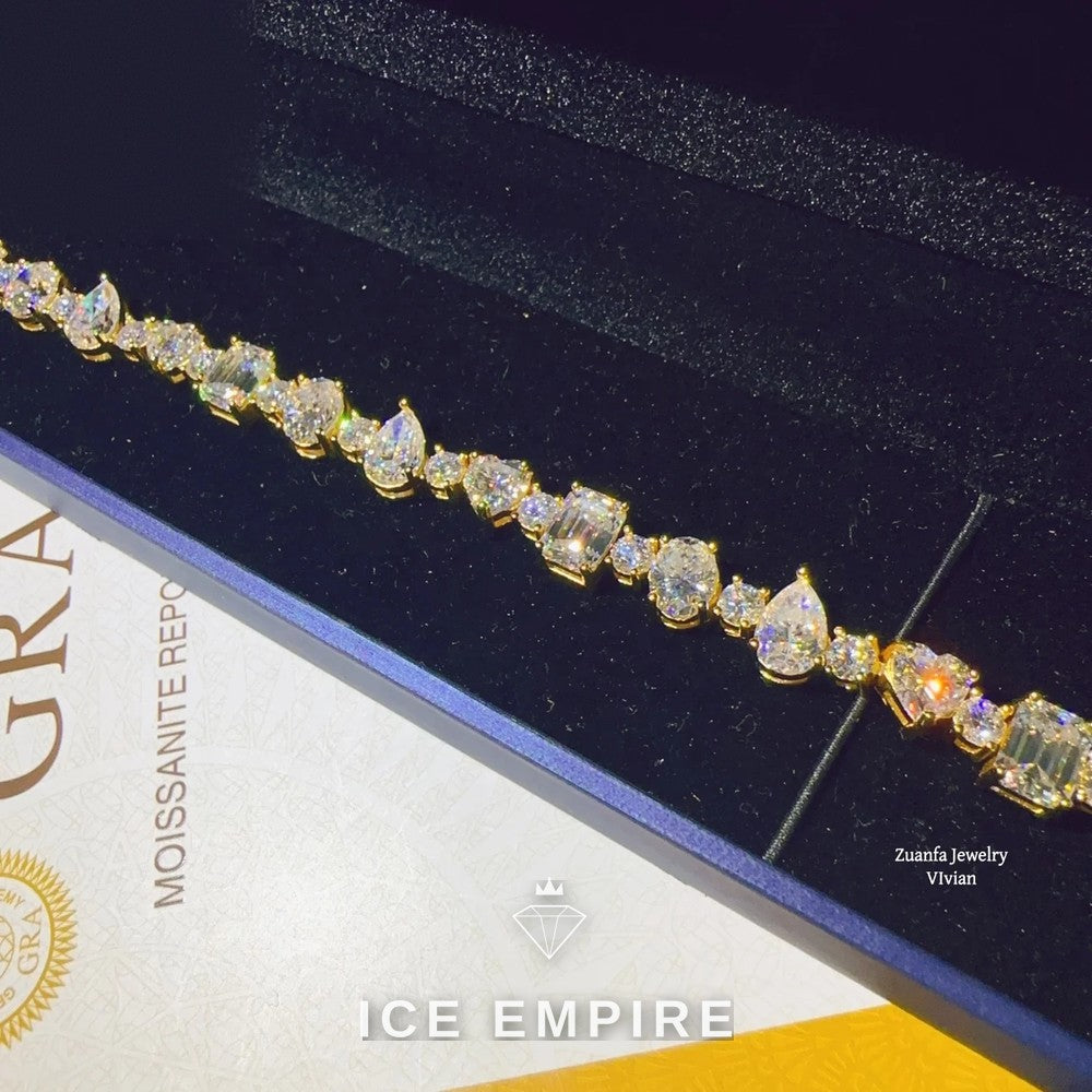 Iced Out 925 Silver Moissanite Tennis Chain